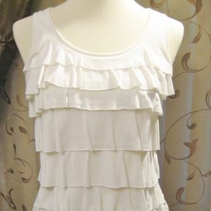 Liz Claiborne Womens PM Ruffled Tiered Tank Top